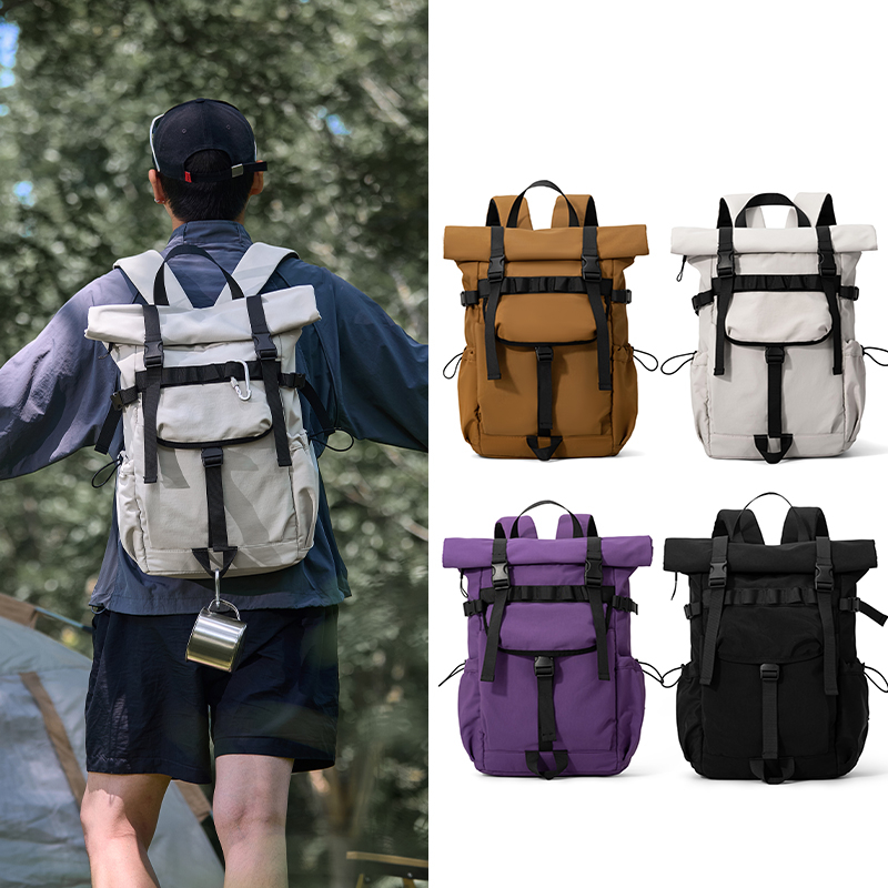 Foldable Rolling Luggage Bag - Nova mochila masculina expansível com abertura