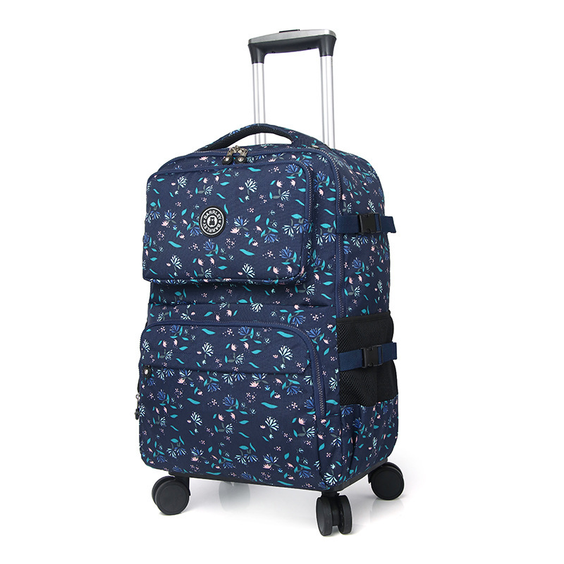 Foldable Rolling Luggage Bag - Mala Trolley de Viagem Feminina, Mochila