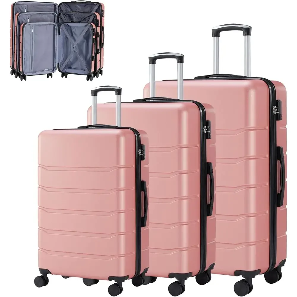 Expandable Hard Shell Luggage Set - Conjunto de 3 Malas Grandes com