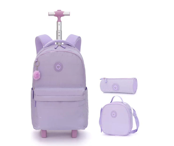 Foldable Rolling Luggage Bag - Mochila escolar com rodinhas de 18