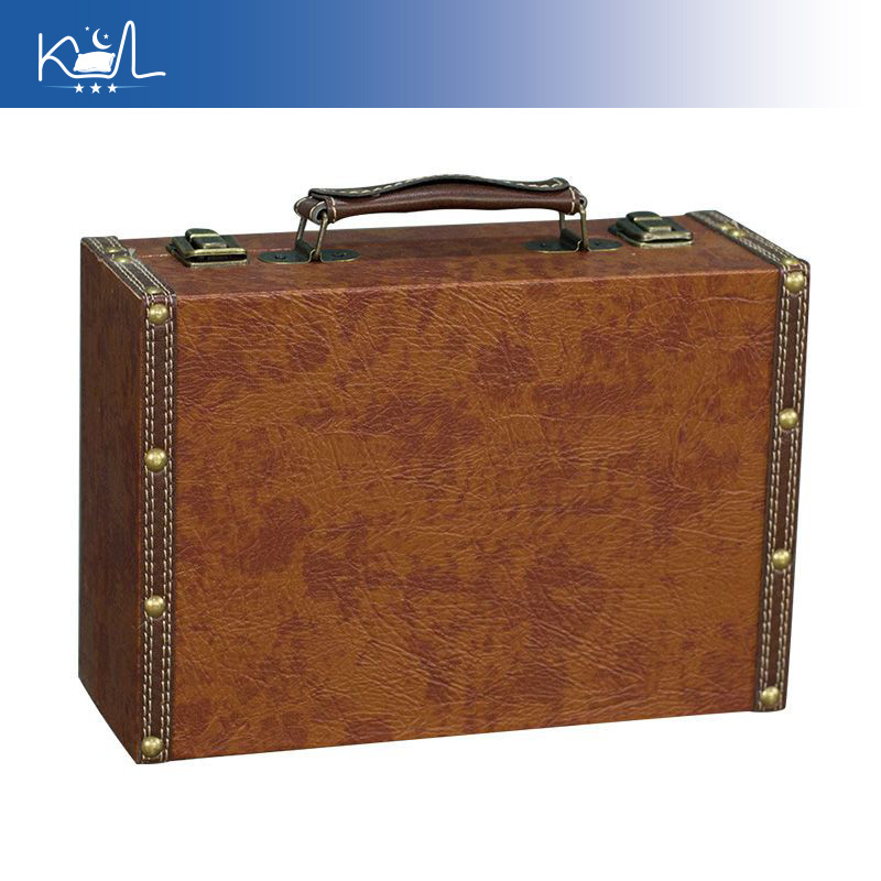 Retro Vintage Trunk Suitcase - Caixa de Armazenamento Decorativa Vintage Marrom,
