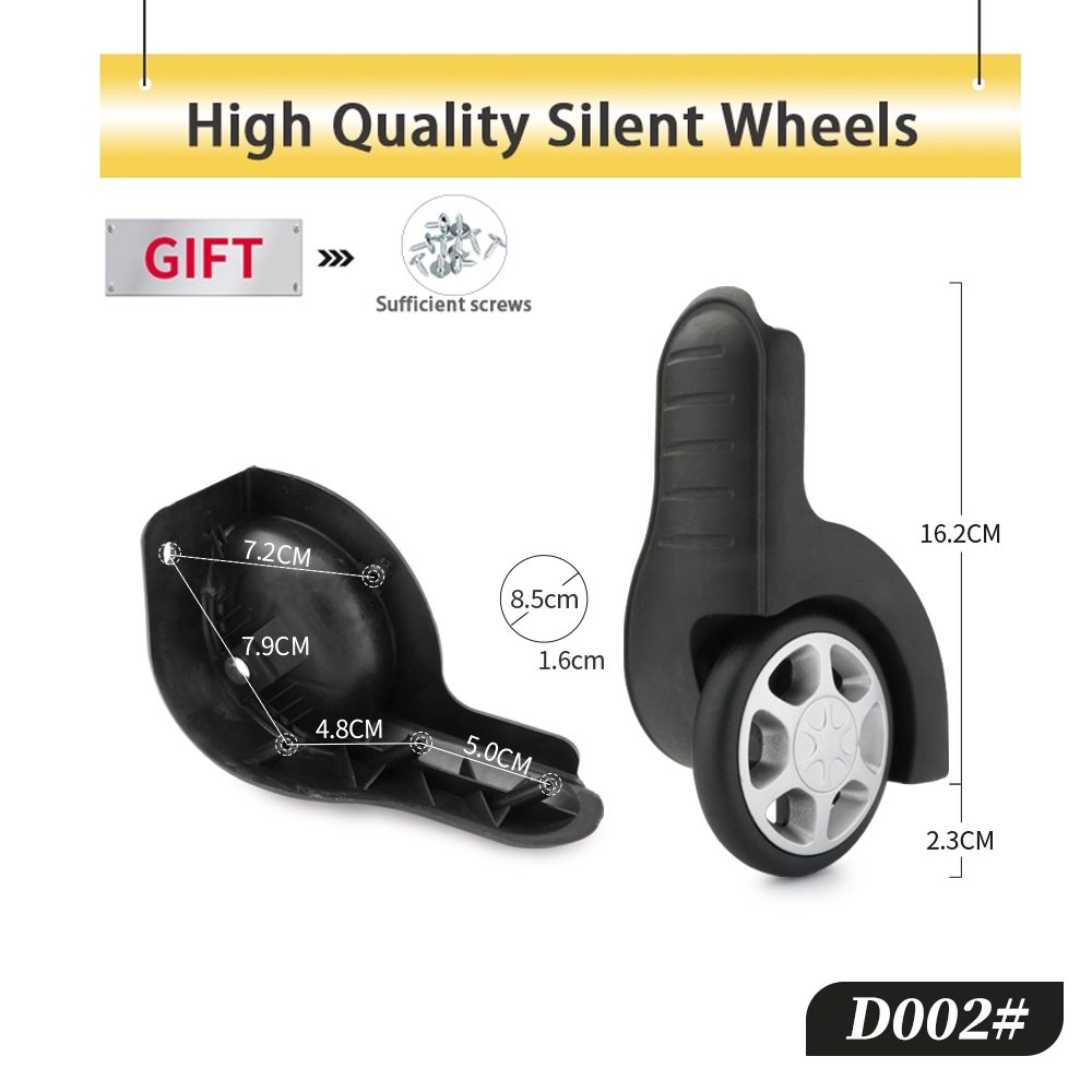 Silent Replacement Luggage Wheels - Rodízio fixo para bagagem, acessórios de