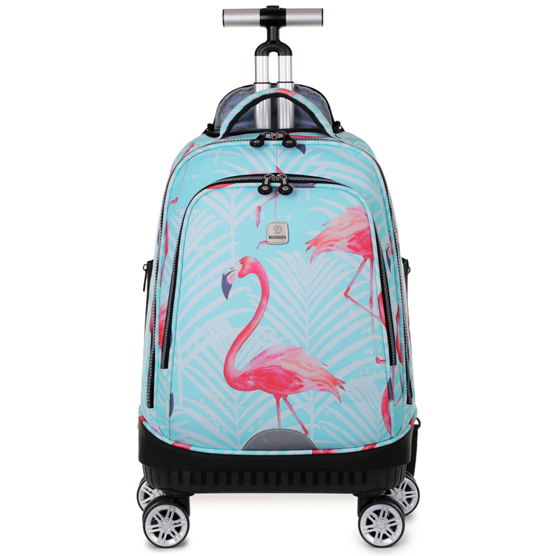 Foldable Rolling Luggage Bag - Mochila rolante com rodas giratórias, mochila