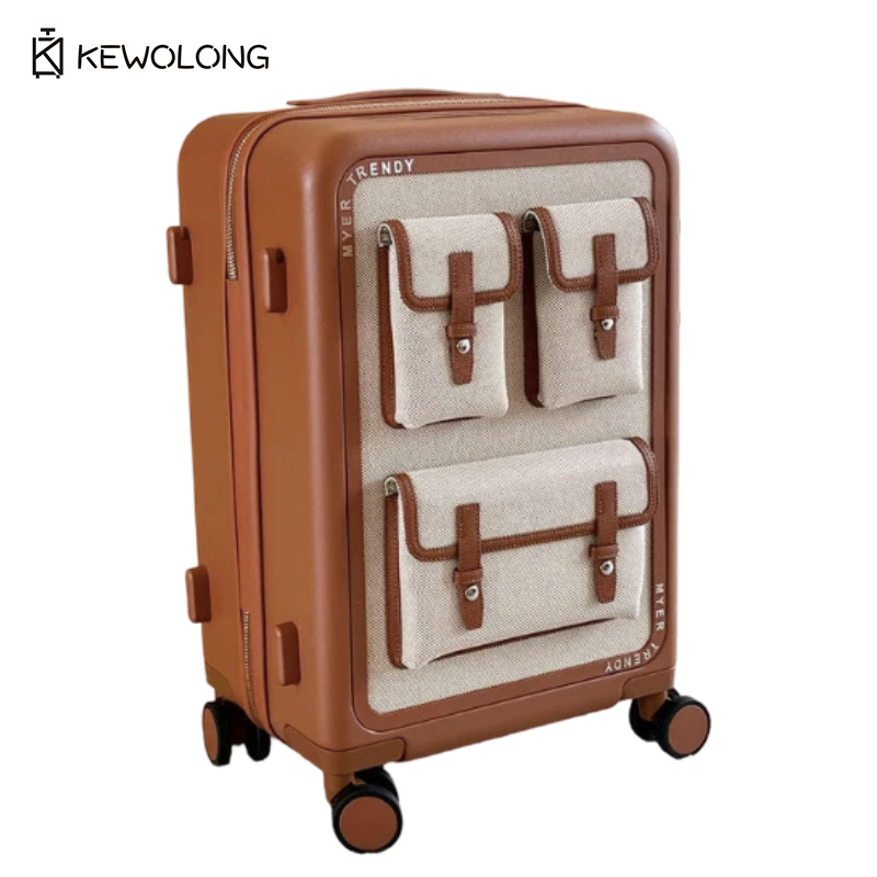 Spinner Wheel Rolling Suitcase 20 Inch - Mala de Viagem Vintage de Lona