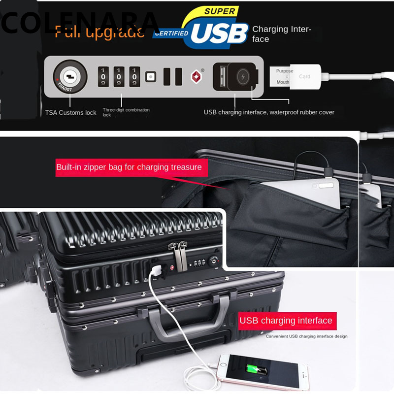COLENARA Mala de Bordo Nova de - Front Opening Laptop Luggage 24 Inch avaliação e preço
