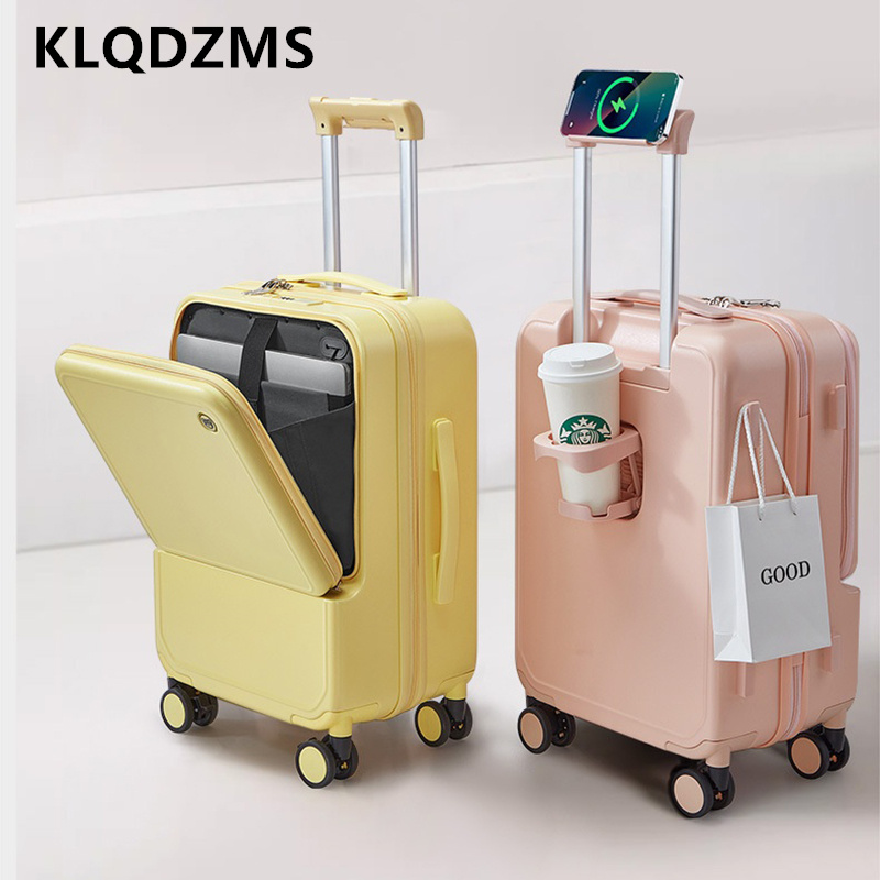 Klqdzms mala com estrutura de  - Front Opening Laptop Luggage 24 Inch avaliação e preço