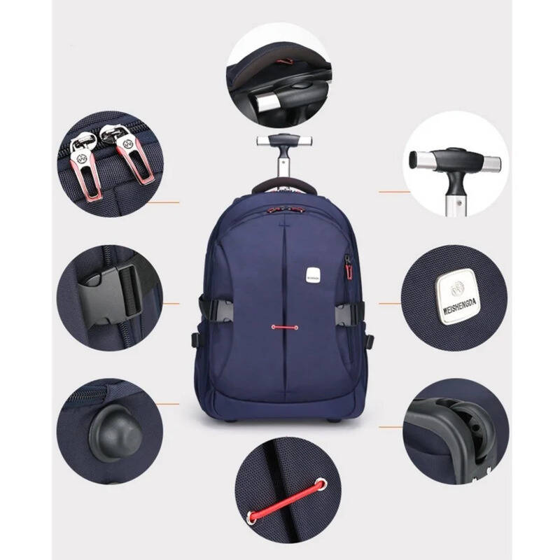 Mochila com rodas para viagem, - Foldable Rolling Luggage Bag avaliação e preço