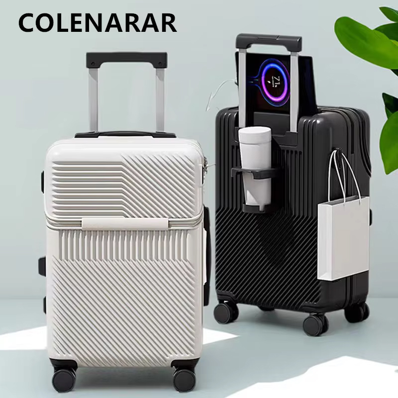 Mala de Viagem COLENARA com Ab - Front Opening Laptop Luggage 24 Inch avaliação e preço