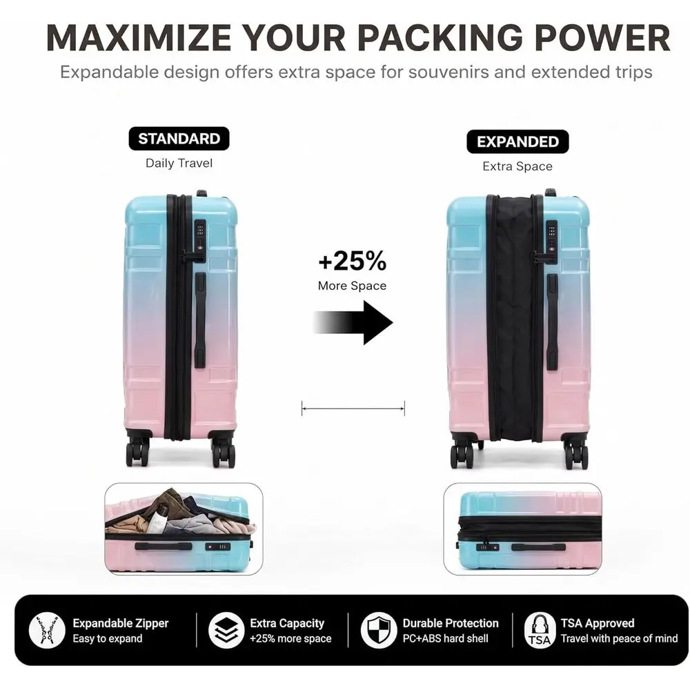 Conjunto de Malas Rígidas de 5 - Expandable Hard Shell Luggage Set avaliação e preço