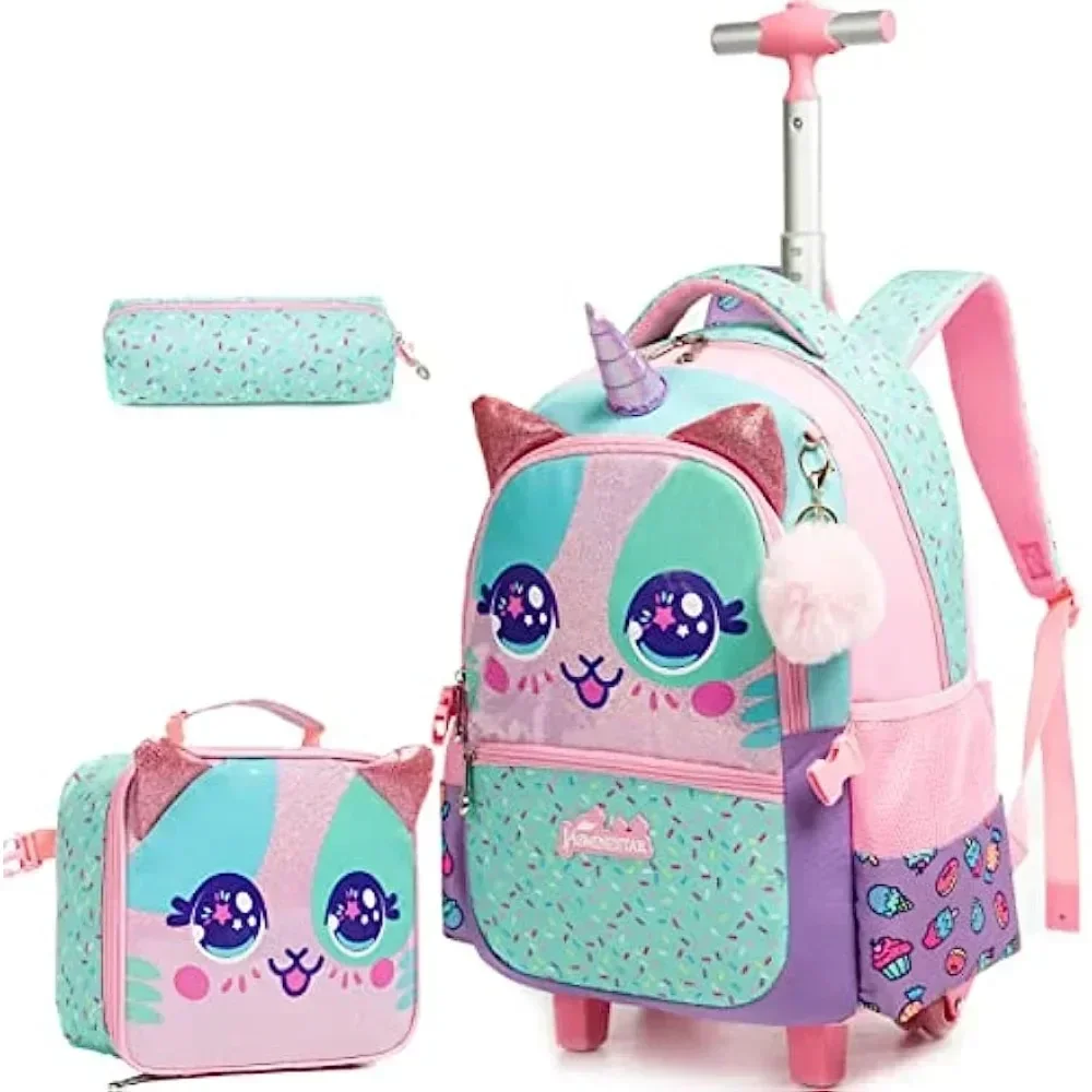 3 pçs bonito mochila de rolame - Foldable Rolling Luggage Bag avaliação e preço