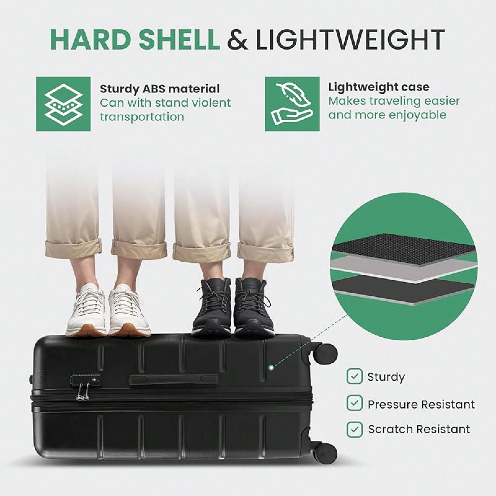 Conjuntos de Malas de 3 Peças, - Expandable Hard Shell Luggage Set avaliação e preço