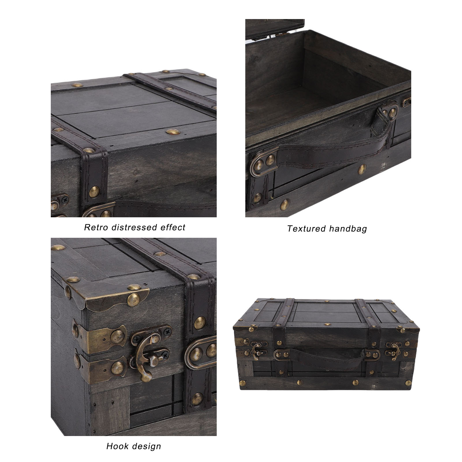 Baú de Armazenamento de Madeir - Retro Vintage Trunk Suitcase avaliação e preço