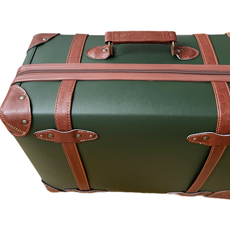 Mala de couro pu vintage para  - Retro Vintage Trunk Suitcase avaliação e preço