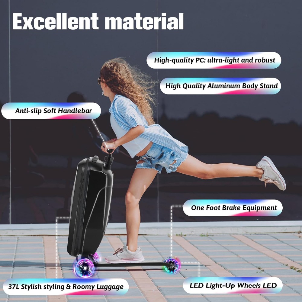Mala de Viagem para Crianças:  - Kids Ride On Suitcase Scooter avaliação e preço