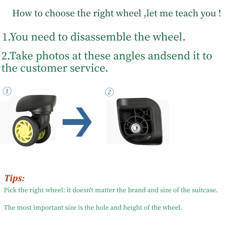 1 par de substituição de roda  - Silent Replacement Luggage Wheels avaliação e preço