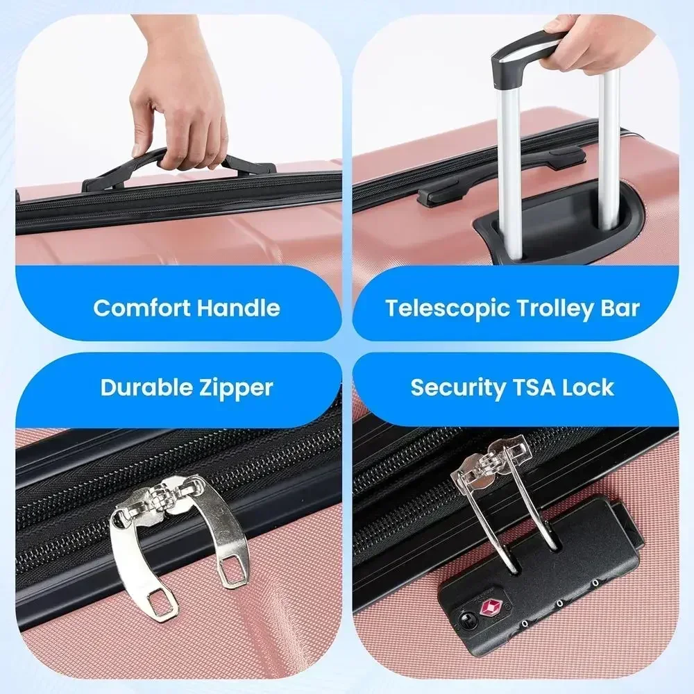 Conjunto de 3 Malas Grandes co - Expandable Hard Shell Luggage Set avaliação e preço