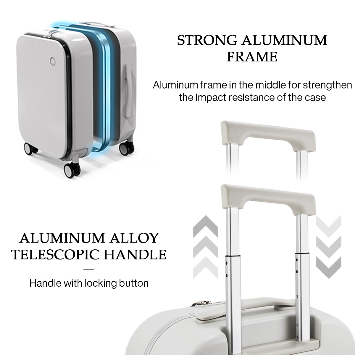 Mixi patente design moldura de - Aluminum Frame Carry On Luggage avaliação e preço