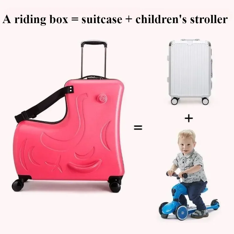 Mala de viagem infantil com ro - Kids Ride On Suitcase Scooter avaliação e preço