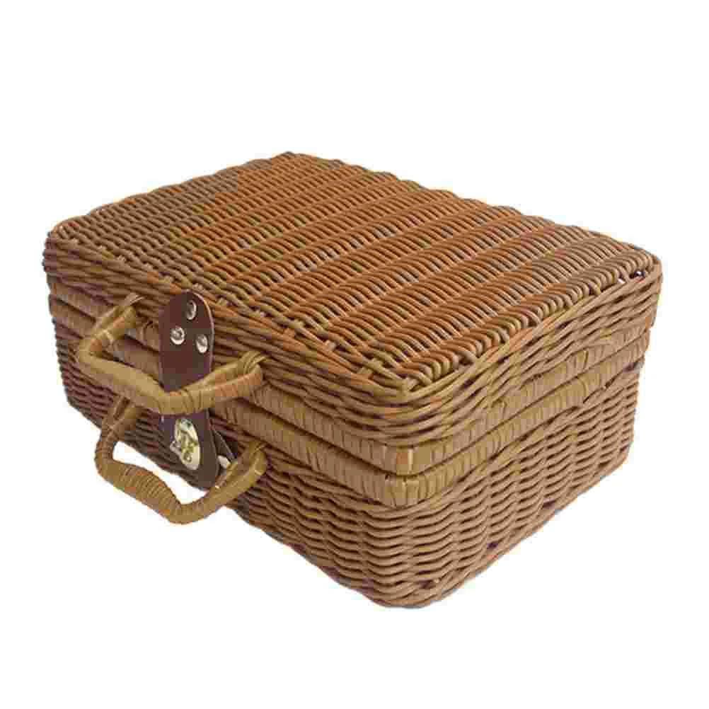 Mala do piquenique do vime do  - Retro Vintage Trunk Suitcase avaliação e preço