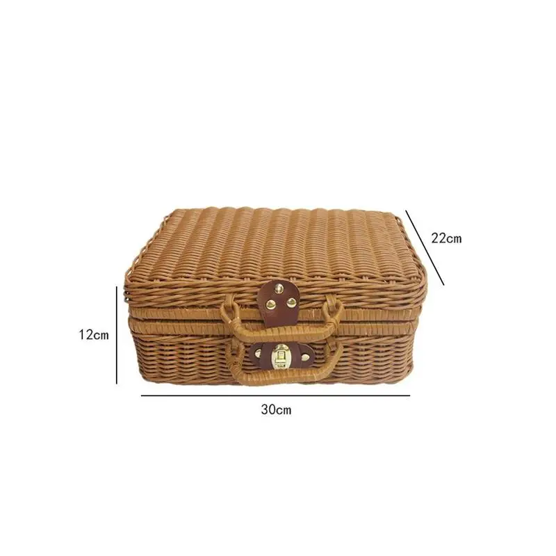 Mala do piquenique do vime do  - Retro Vintage Trunk Suitcase avaliação e preço