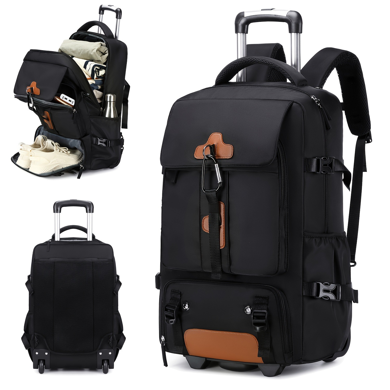 Mochila com rodinhas de grande - Foldable Rolling Luggage Bag avaliação e preço
