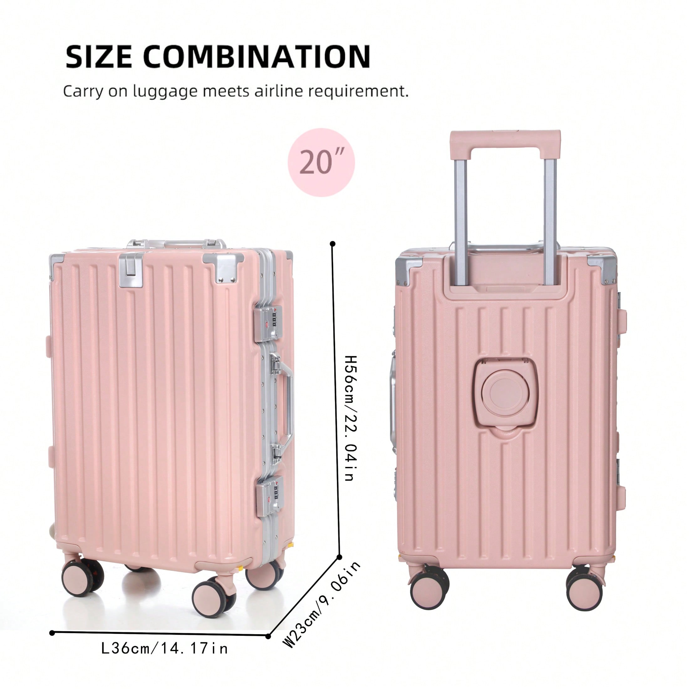 Mala de Viagem de 20 Polegadas - Aluminum Frame Carry On Luggage avaliação e preço