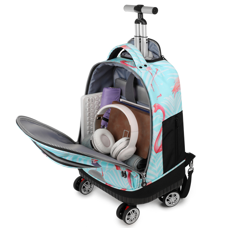 Mochila rolante com rodas gira - Foldable Rolling Luggage Bag avaliação e preço