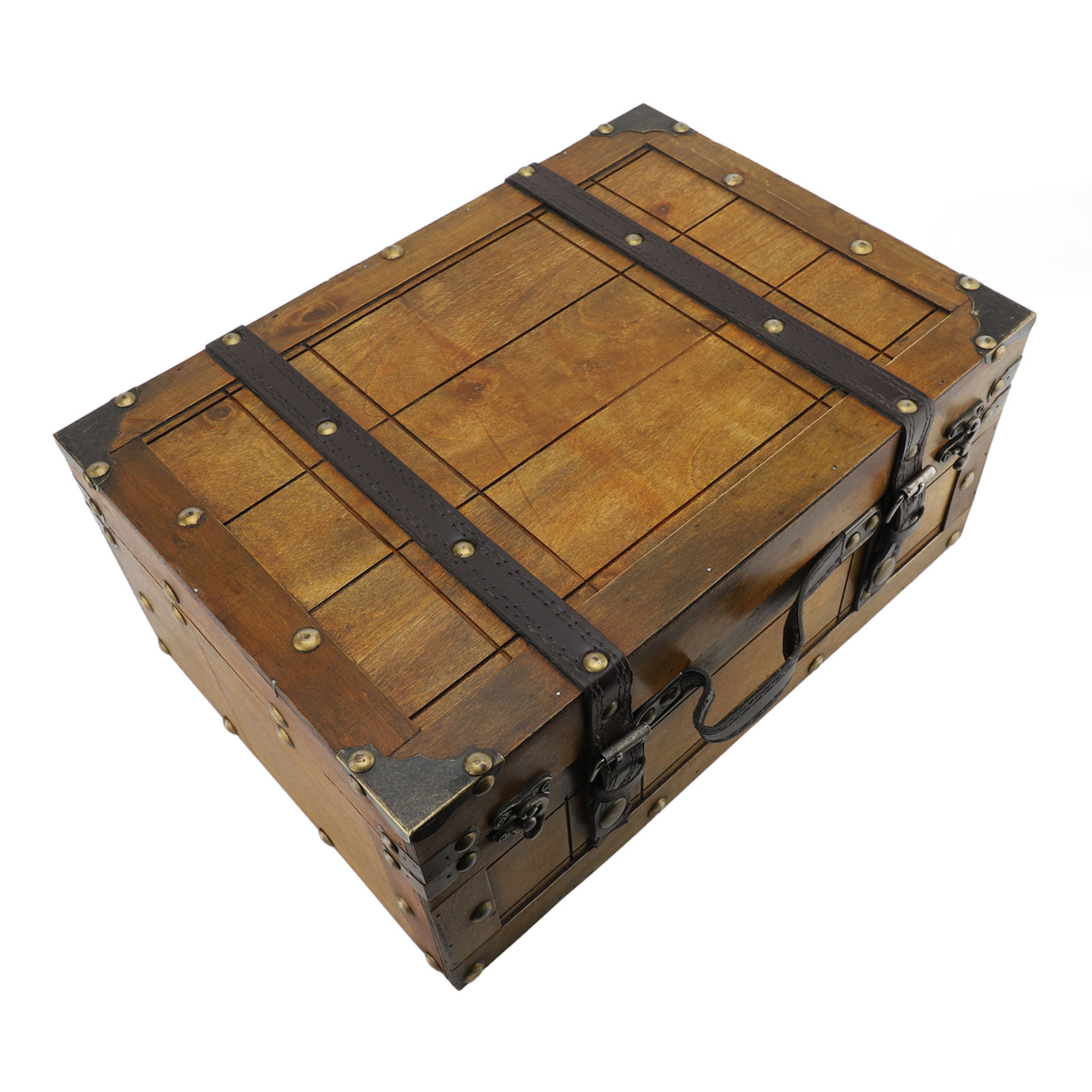 Mala retrô de madeira sintétic - Retro Vintage Trunk Suitcase avaliação e preço