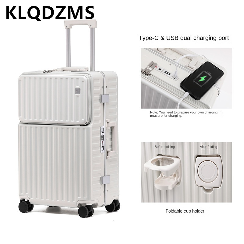 Mala de Viagem Portátil KLQDZM - Front Opening Laptop Luggage 24 Inch avaliação e preço